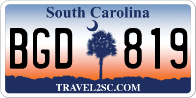SC license plate BGD819
