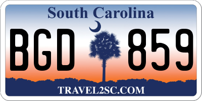 SC license plate BGD859