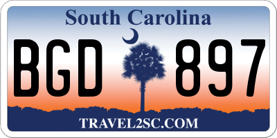 SC license plate BGD897