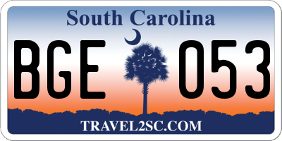 SC license plate BGE053