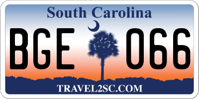SC license plate BGE066