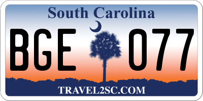 SC license plate BGE077