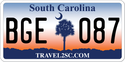 SC license plate BGE087
