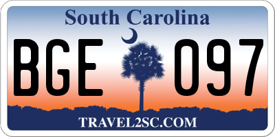 SC license plate BGE097