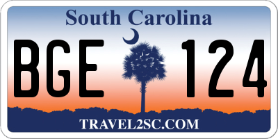 SC license plate BGE124