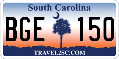 SC license plate BGE150