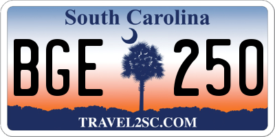 SC license plate BGE250