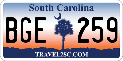 SC license plate BGE259
