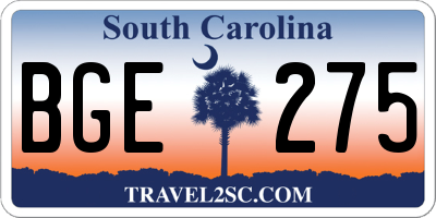SC license plate BGE275