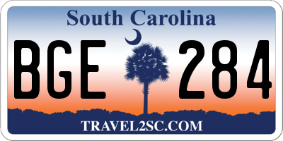 SC license plate BGE284