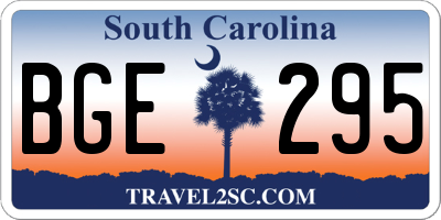 SC license plate BGE295
