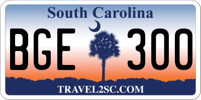 SC license plate BGE300