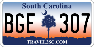 SC license plate BGE307