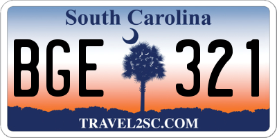 SC license plate BGE321
