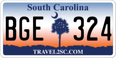 SC license plate BGE324