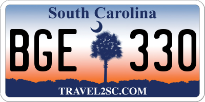 SC license plate BGE330