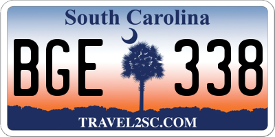 SC license plate BGE338