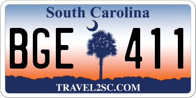SC license plate BGE411