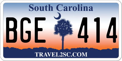 SC license plate BGE414
