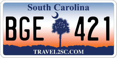 SC license plate BGE421