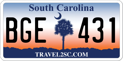 SC license plate BGE431