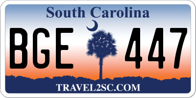 SC license plate BGE447