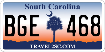 SC license plate BGE468