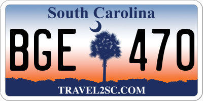 SC license plate BGE470