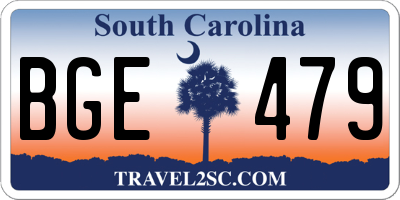 SC license plate BGE479