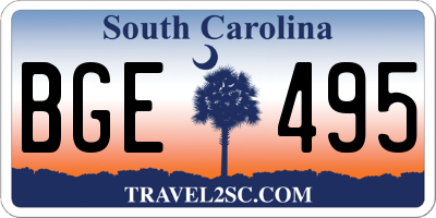 SC license plate BGE495