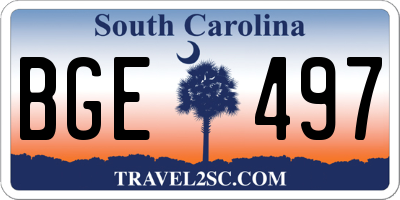 SC license plate BGE497