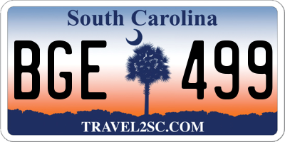 SC license plate BGE499