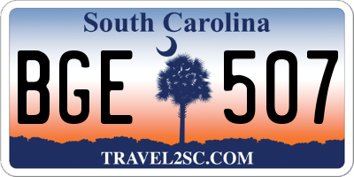 SC license plate BGE507