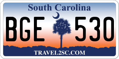 SC license plate BGE530