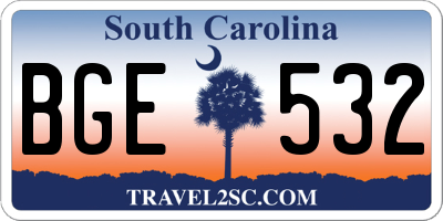 SC license plate BGE532
