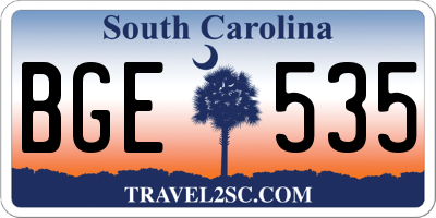 SC license plate BGE535