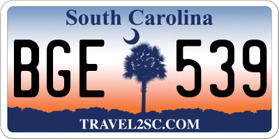 SC license plate BGE539