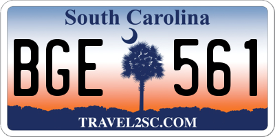 SC license plate BGE561