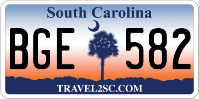 SC license plate BGE582