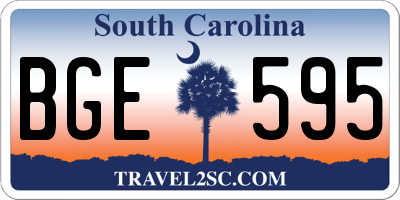 SC license plate BGE595