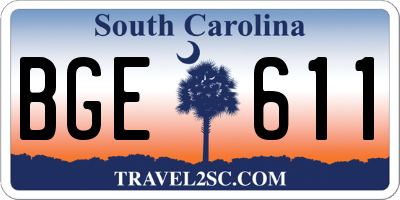 SC license plate BGE611