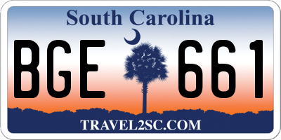 SC license plate BGE661