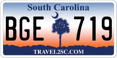 SC license plate BGE719