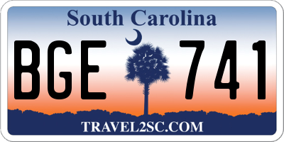 SC license plate BGE741
