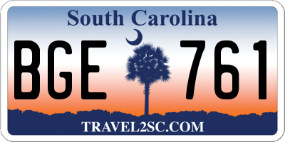 SC license plate BGE761