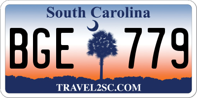 SC license plate BGE779