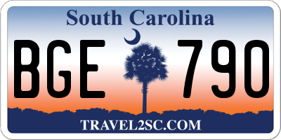 SC license plate BGE790