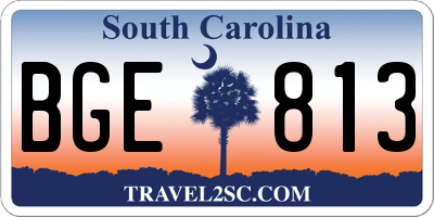 SC license plate BGE813