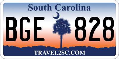 SC license plate BGE828