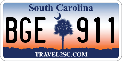 SC license plate BGE911